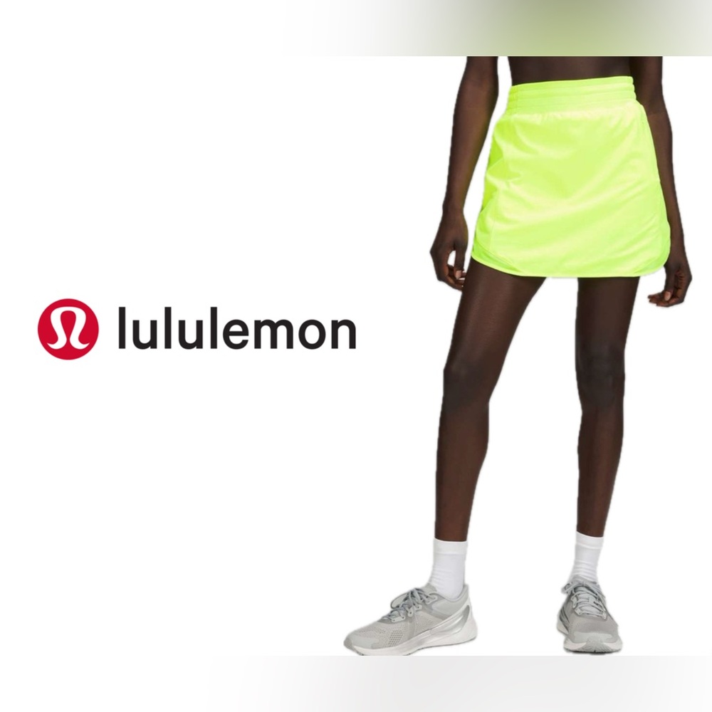 Lululemon 2022 Hotty Hot High-Rise Skirt *Long Highlight Yellow Size 4